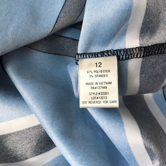 Emma & Michele Womens Dress Size 12 Multicolor Striped Sleeveless Career Sheath - Picture 10 of 13